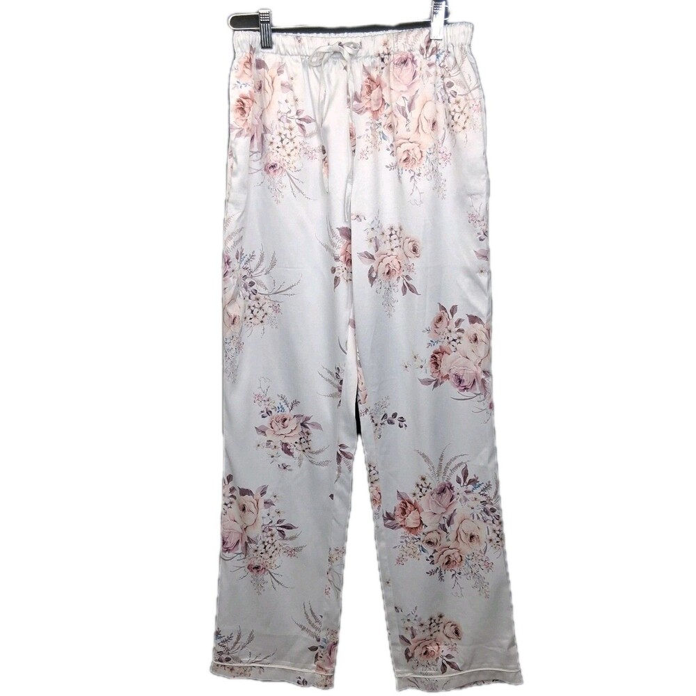Le Rose Pajama Satin Pants Rose Motif Size XS Cottagecore Feminine